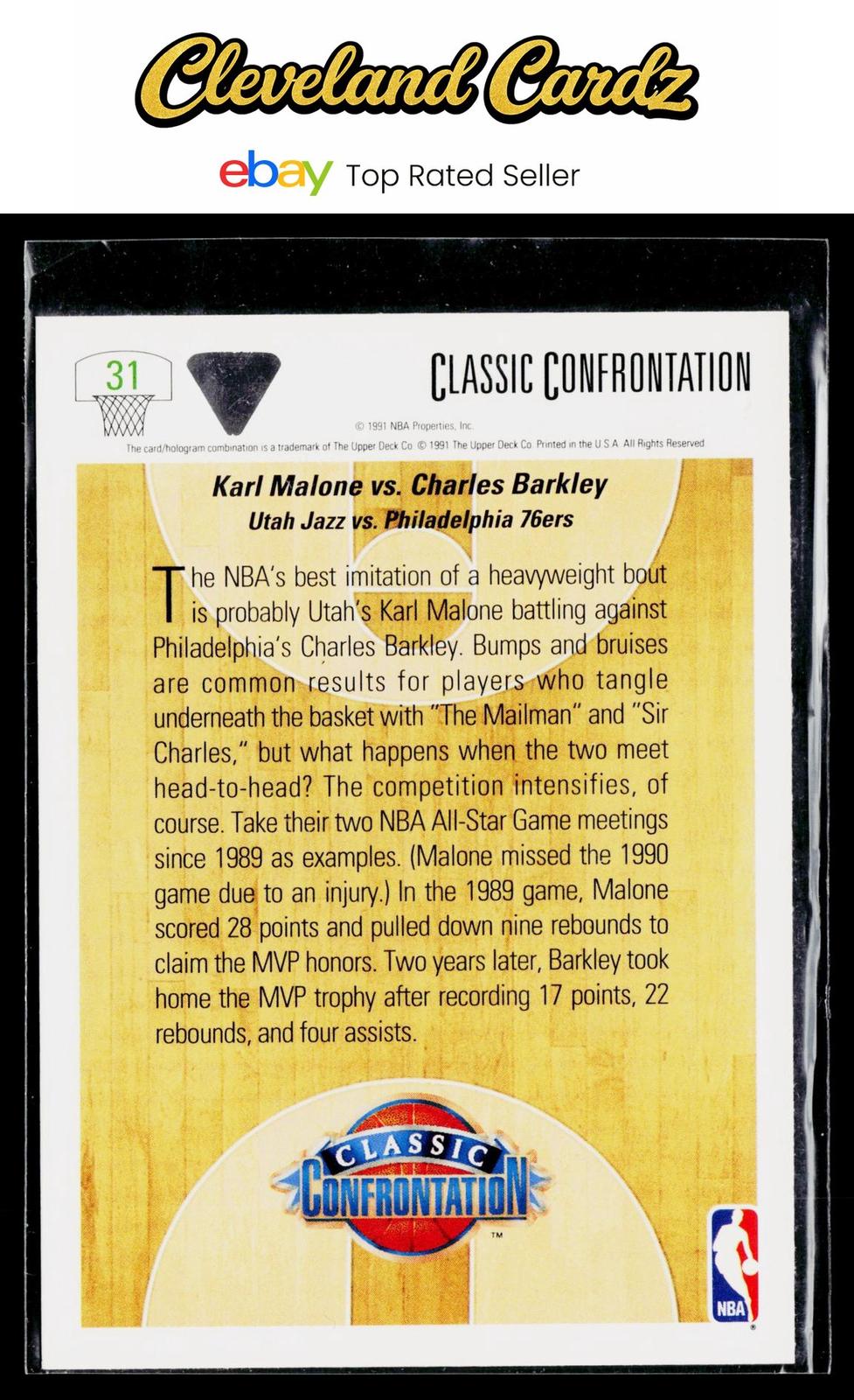 1991-92 Upper Deck #31b Malone vs. Barkley