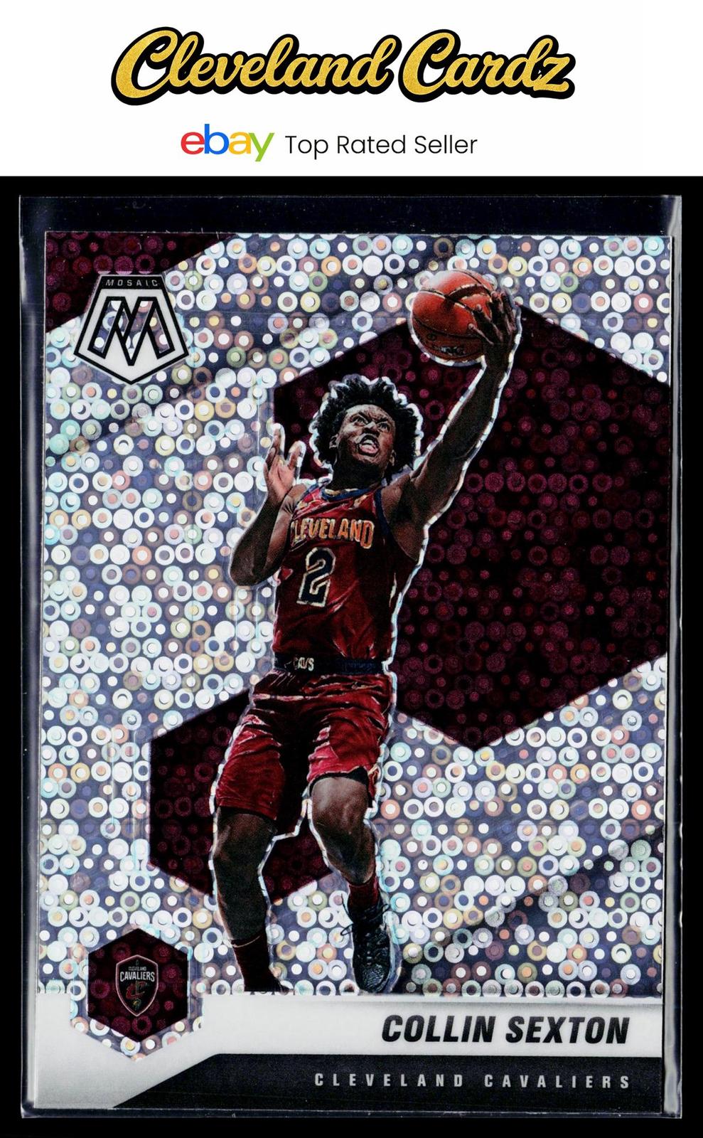 2020-21 Panini Mosaic #85 Collin Sexton Mosaic Fast Break Silver