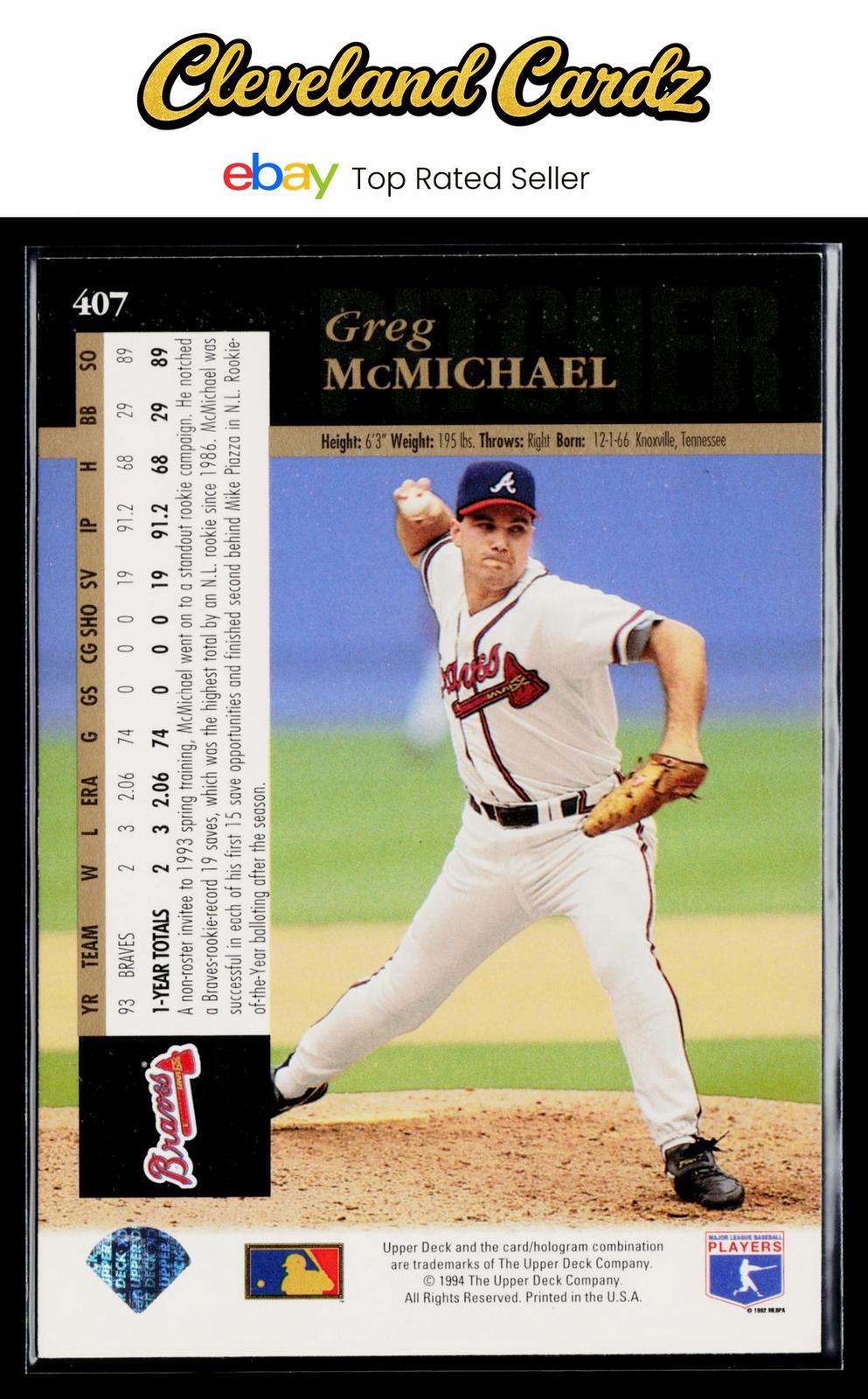 1994 Upper Deck #407 Greg McMichael
