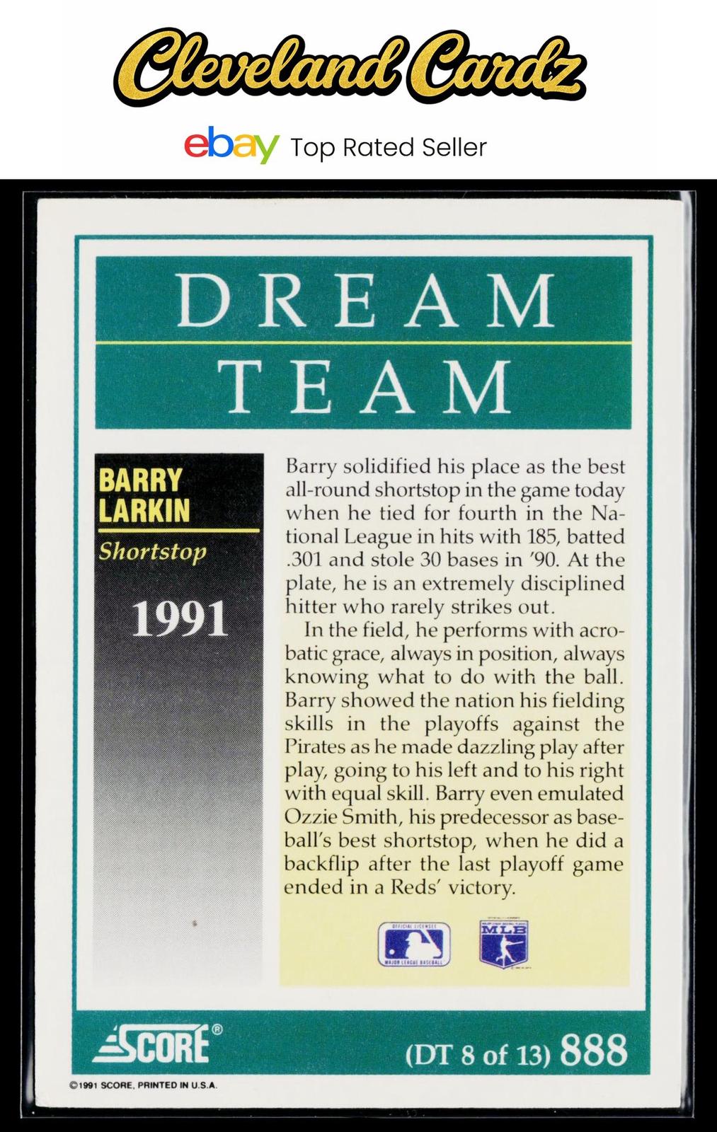 1991 Score #888 Barry Larkin