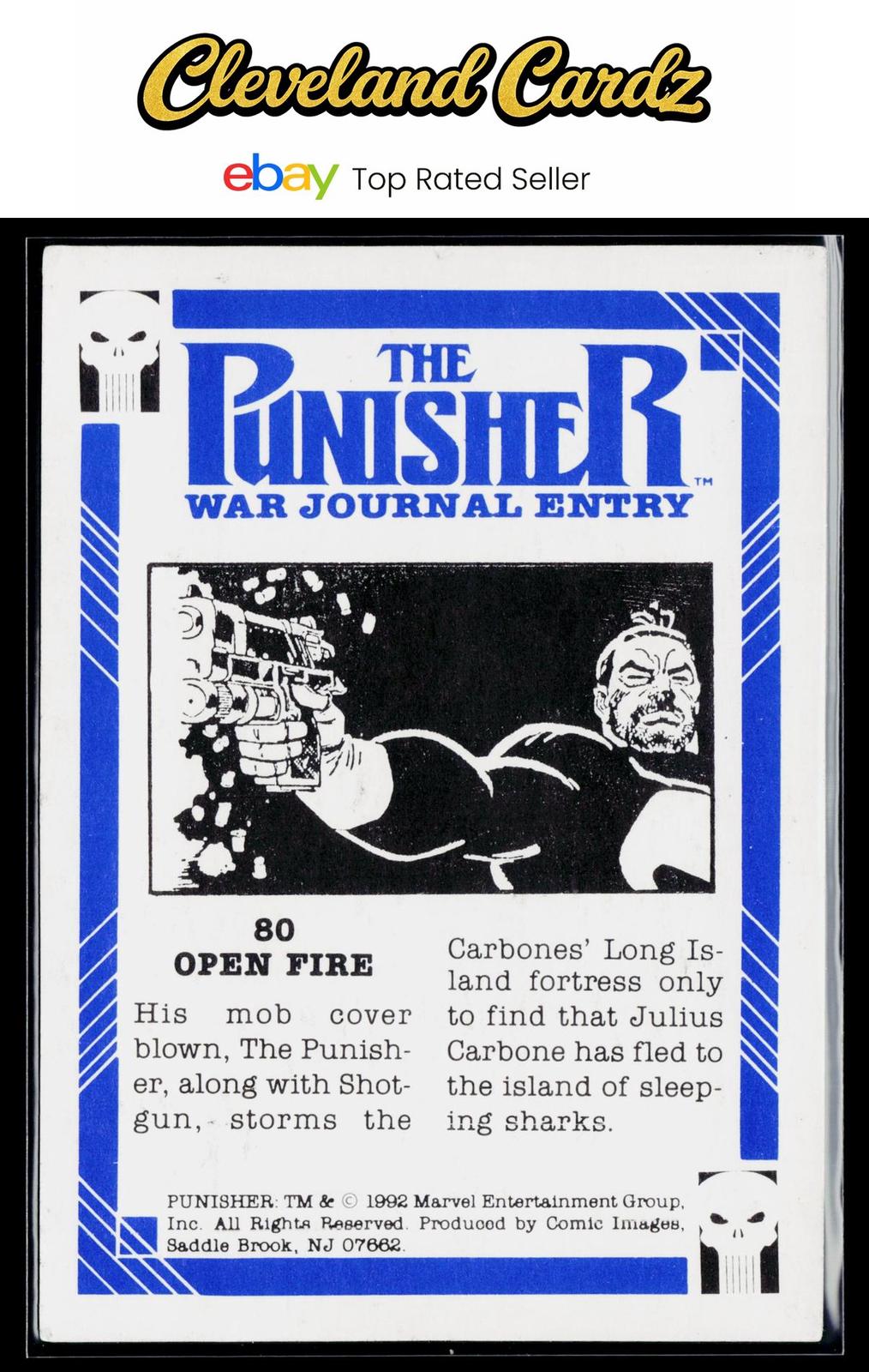 1992 Comic Images Punisher Guts & Gunpowder Punisher War Journal #80 Open Fire