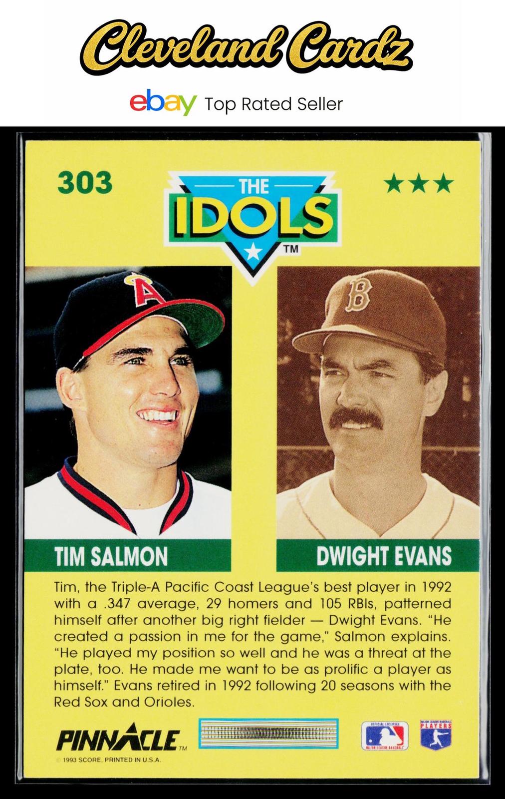 1993 Pinnacle #303 Tim Salmon / Dwight Evans IDOL