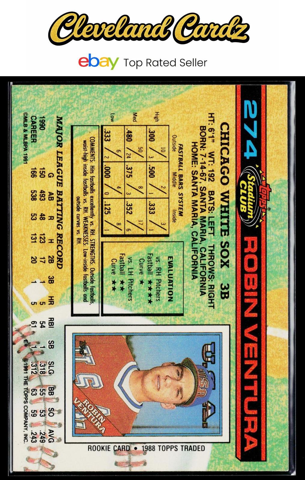 1991 Stadium Club #274 Robin Ventura