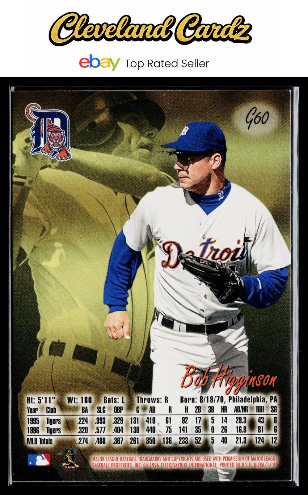 1997 Ultra #G60 Bobby Higginson Gold Medallion
