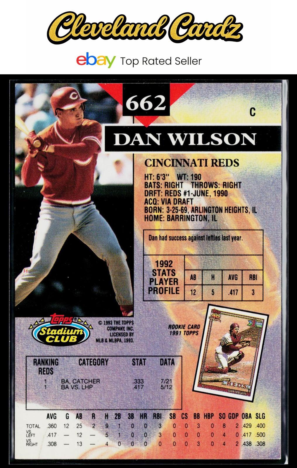 1993 Stadium Club #662 Dan Wilson