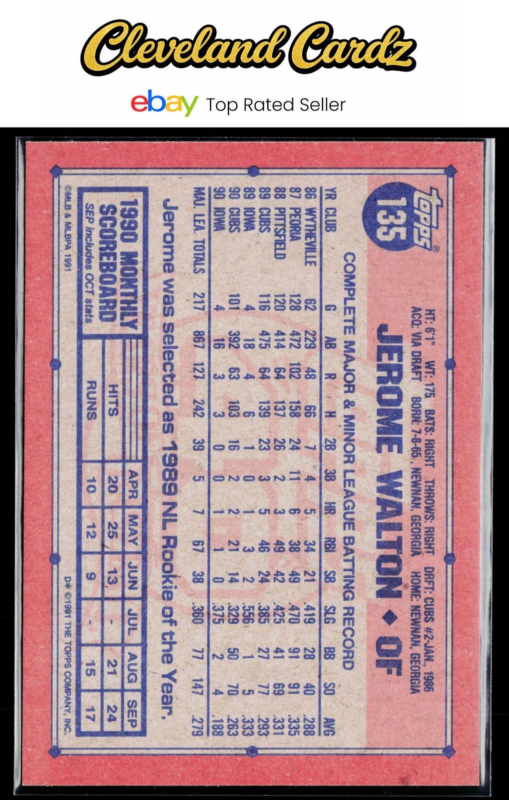 1991 Topps #135 Jerome Walton