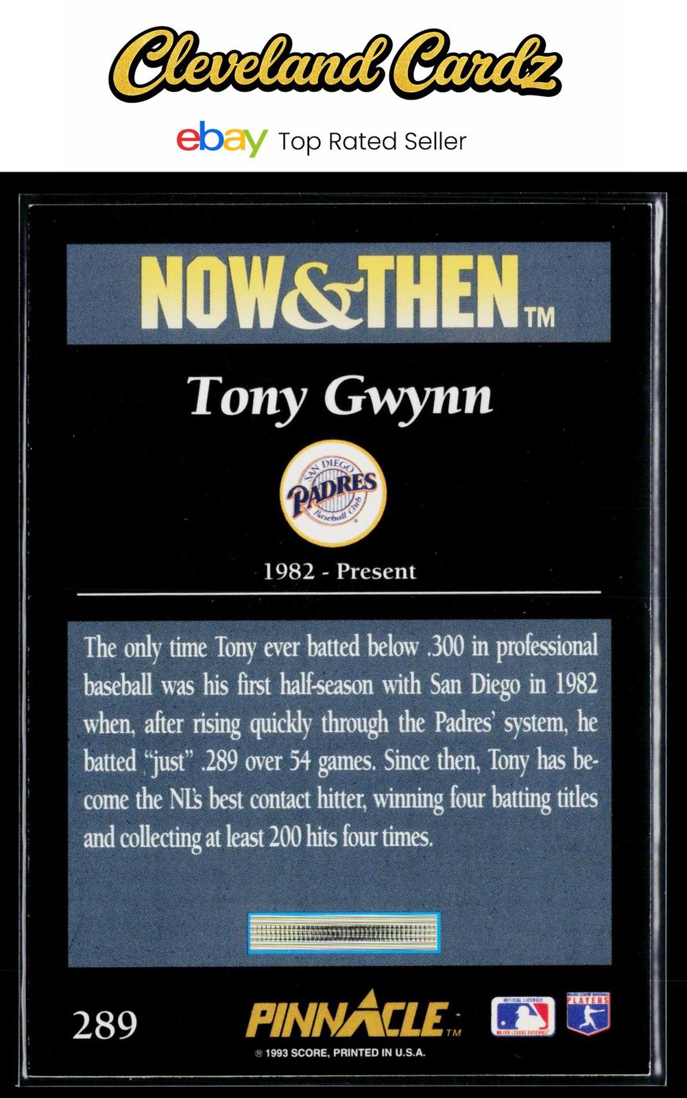 1993 Pinnacle #289 Tony Gwynn