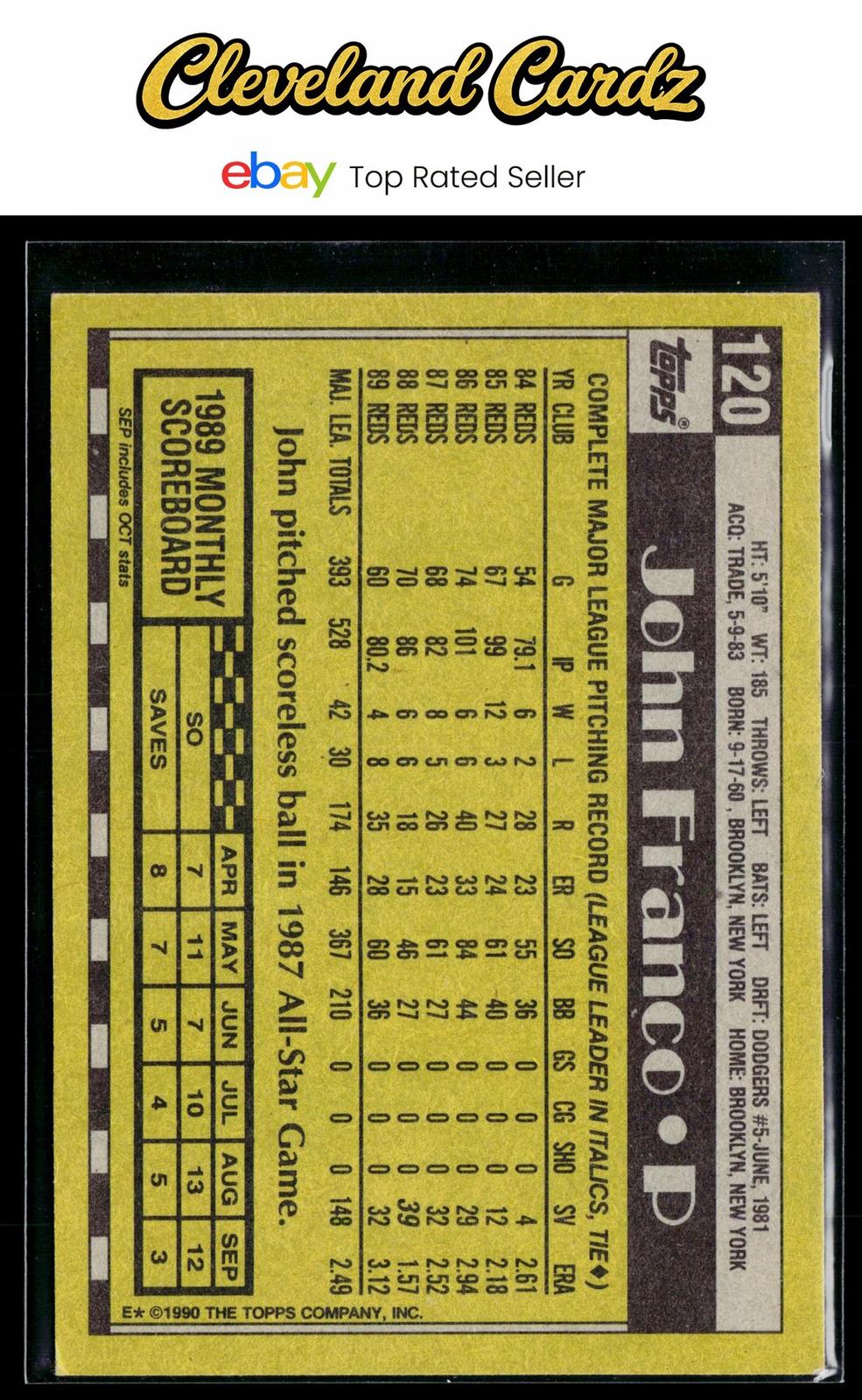 1990 Topps #120 John Franco