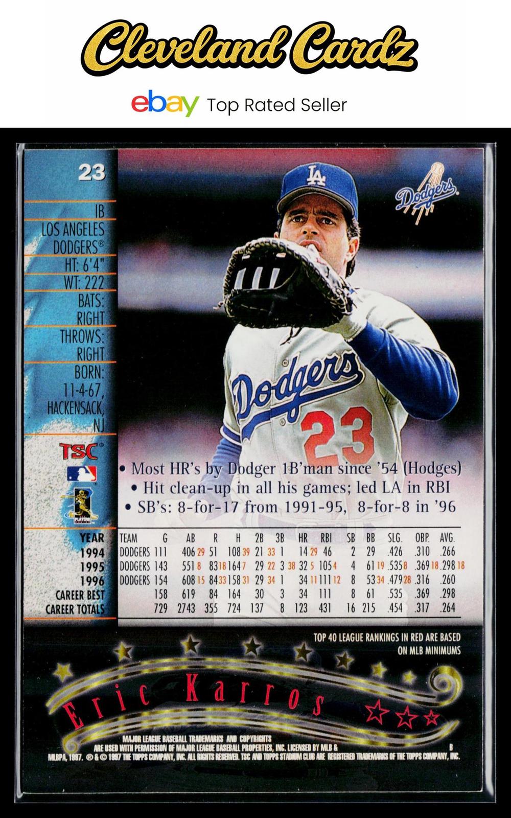 1997 Stadium Club #23 Eric Karros