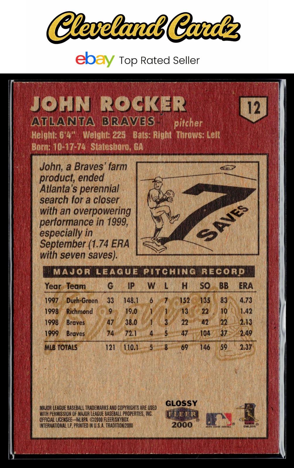 2000 Fleer Tradition #12 John Rocker