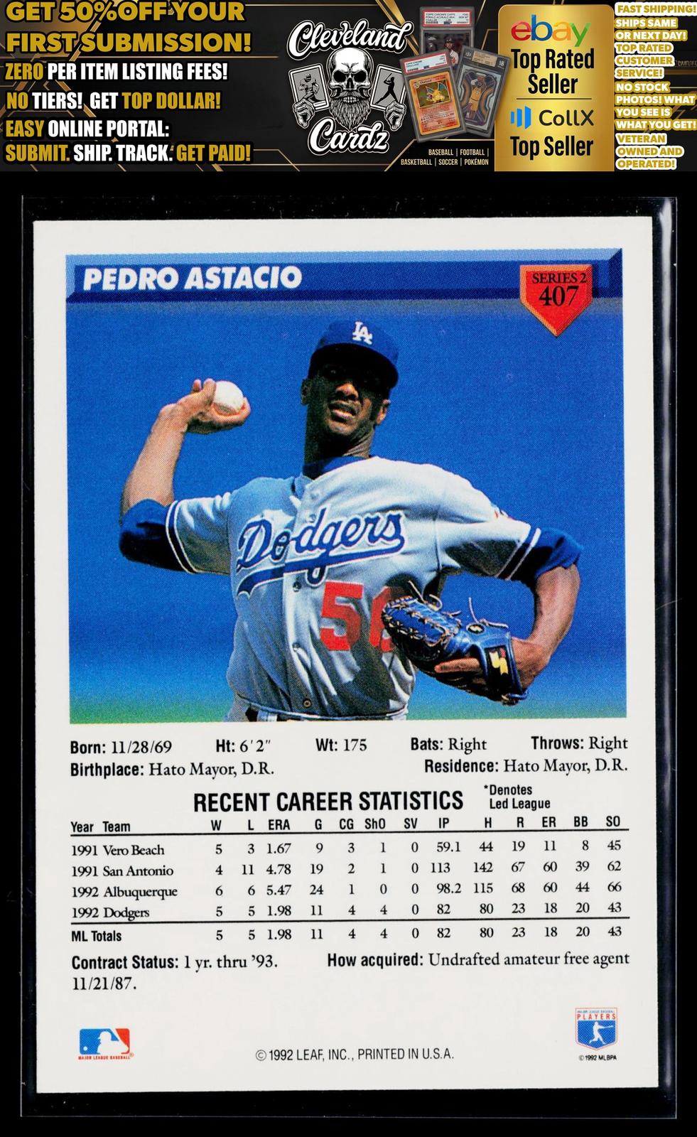 1993 Donruss #407 Pedro Astacio