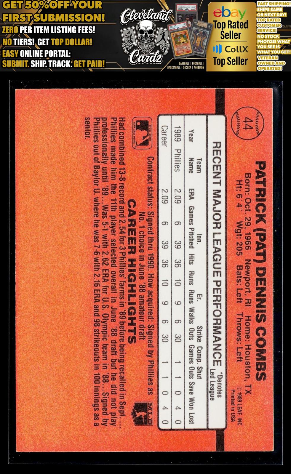 1990 Donruss #44e Pat Combs