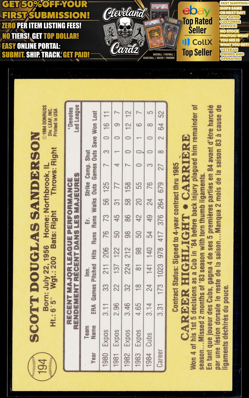 1985 Leaf #194 Scott Sanderson