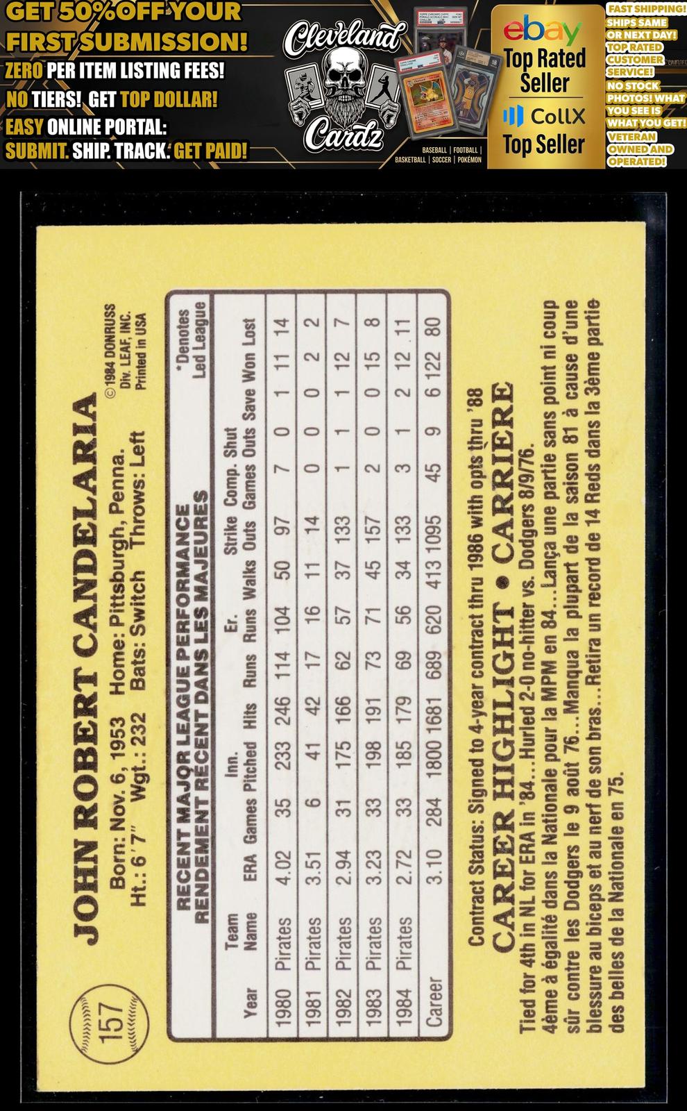 1985 Leaf #157 John Candelaria