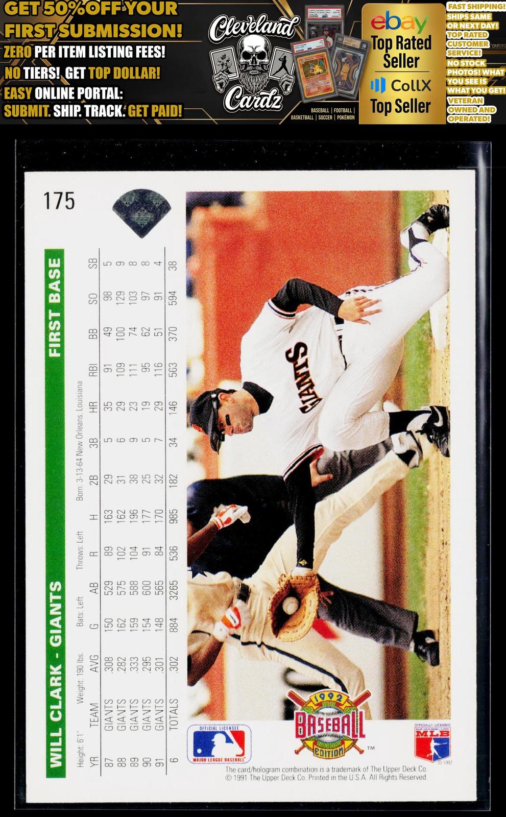 1992 Upper Deck #175 Will Clark