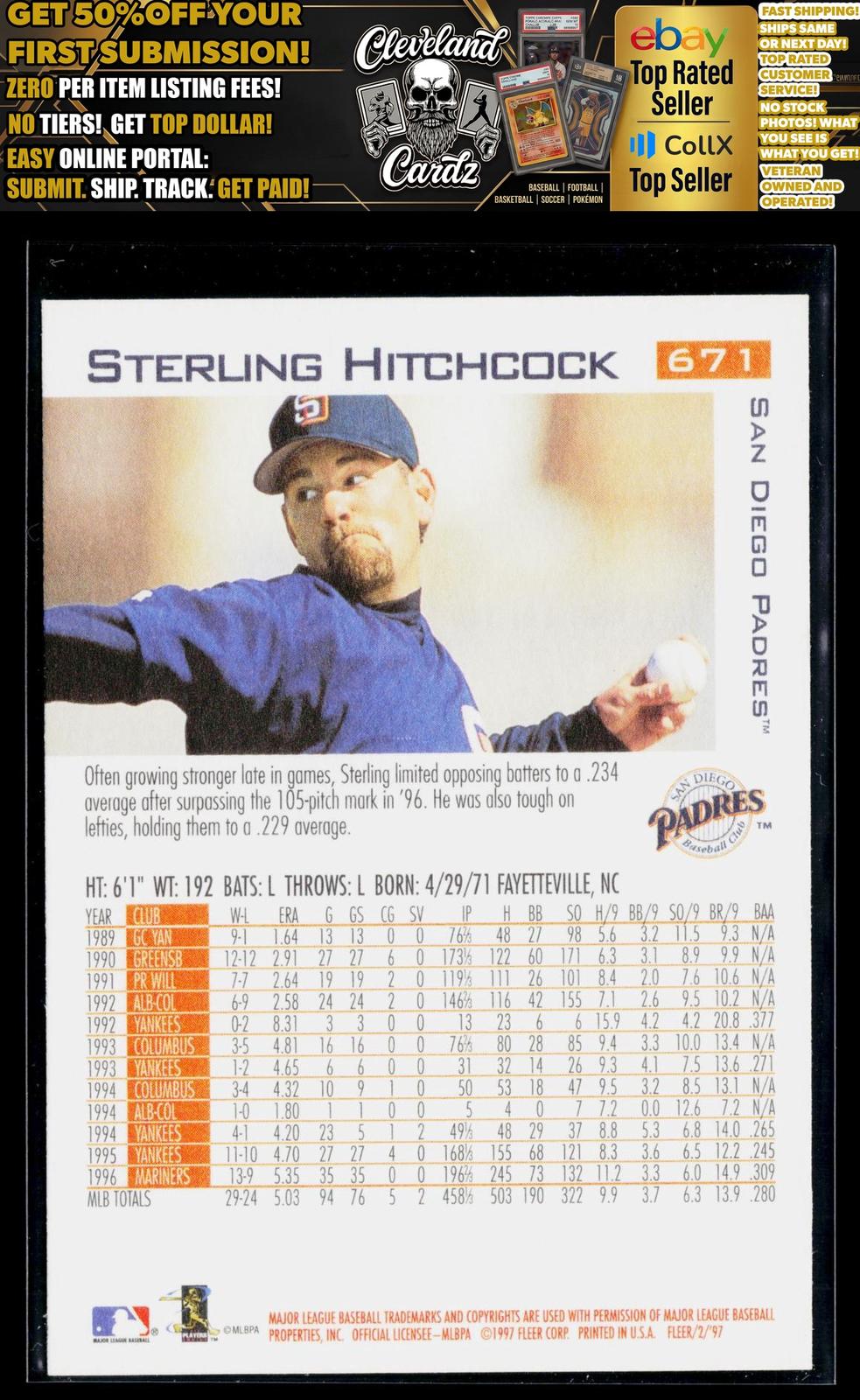 1997 Fleer #671 Sterling Hitchcock