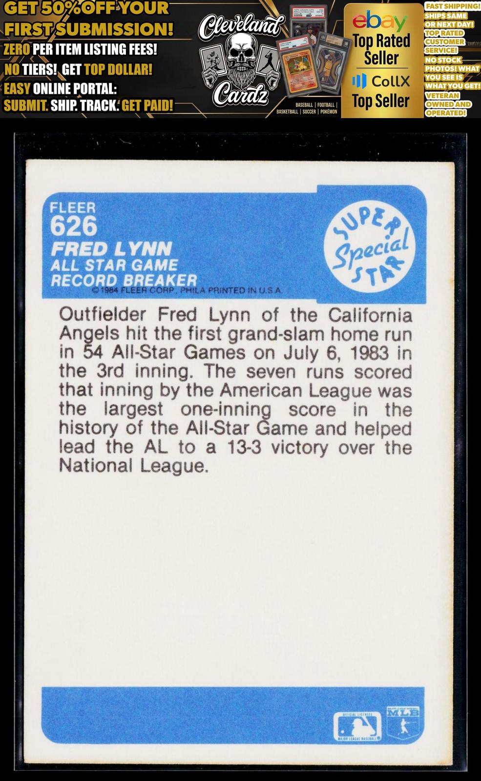 1984 Fleer #626 Fred Lynn