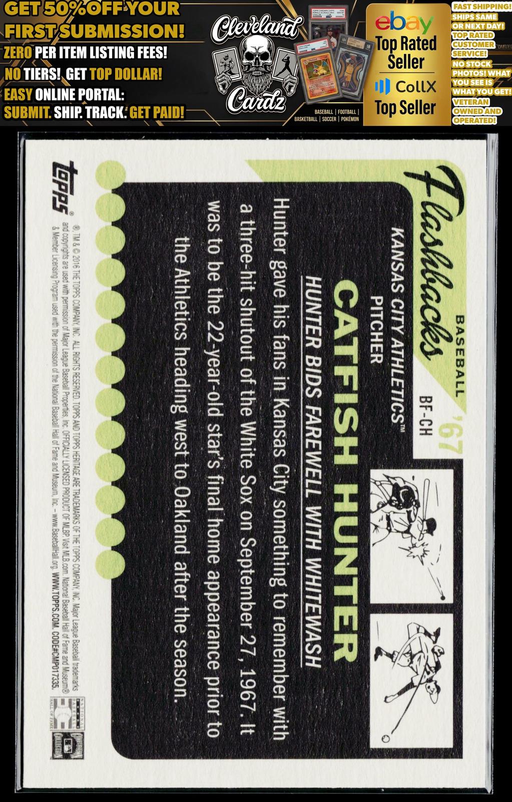 2016 Topps Heritage #BF-CH Catfish Hunter Baseball Flashbacks