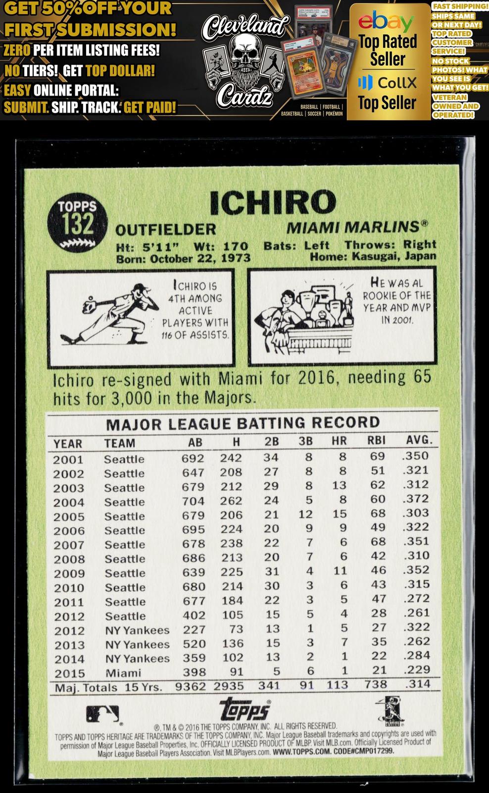 2016 Topps Heritage #132 Ichiro