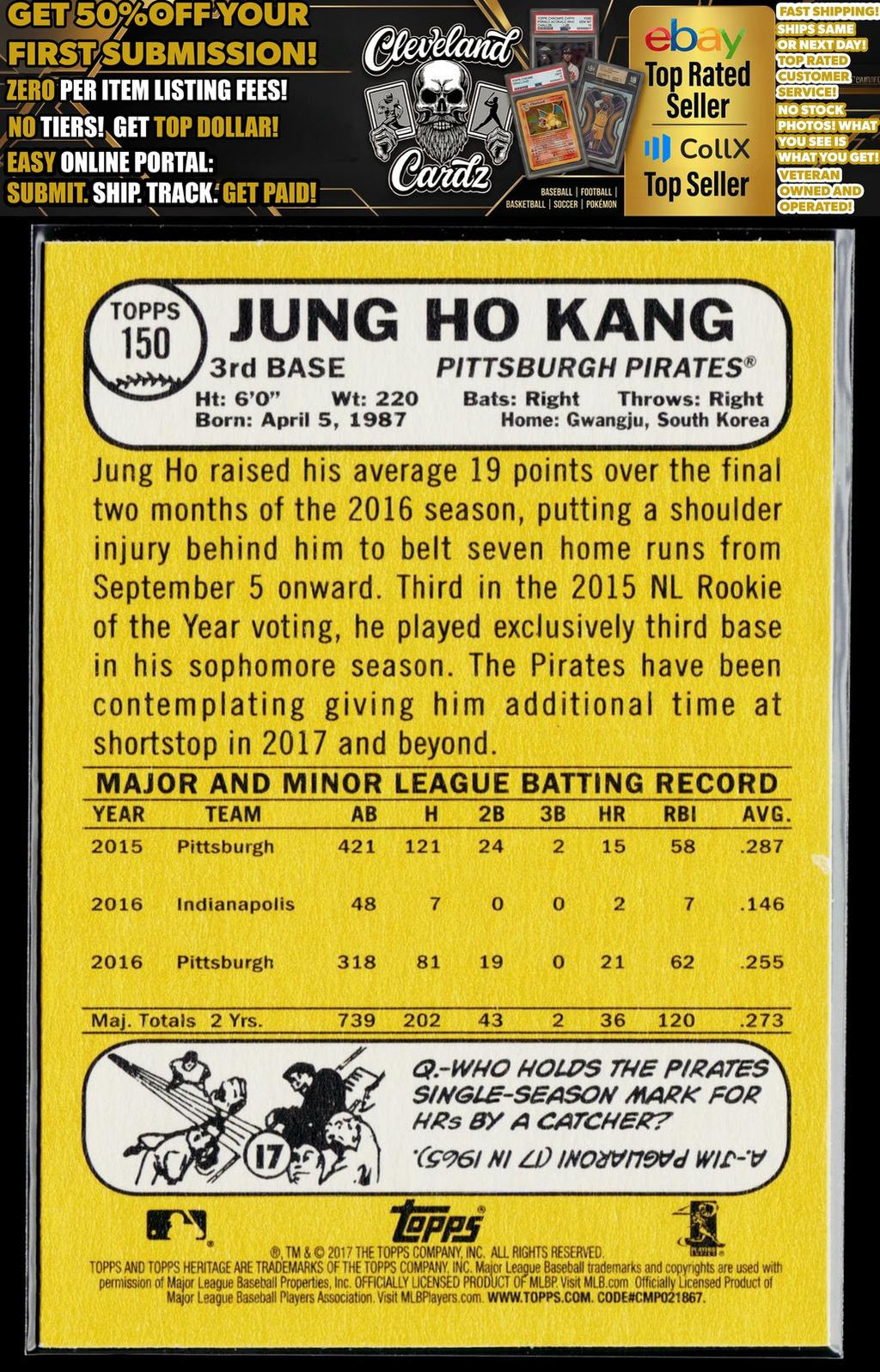 2017 Topps Heritage #150 Jung Ho Kang