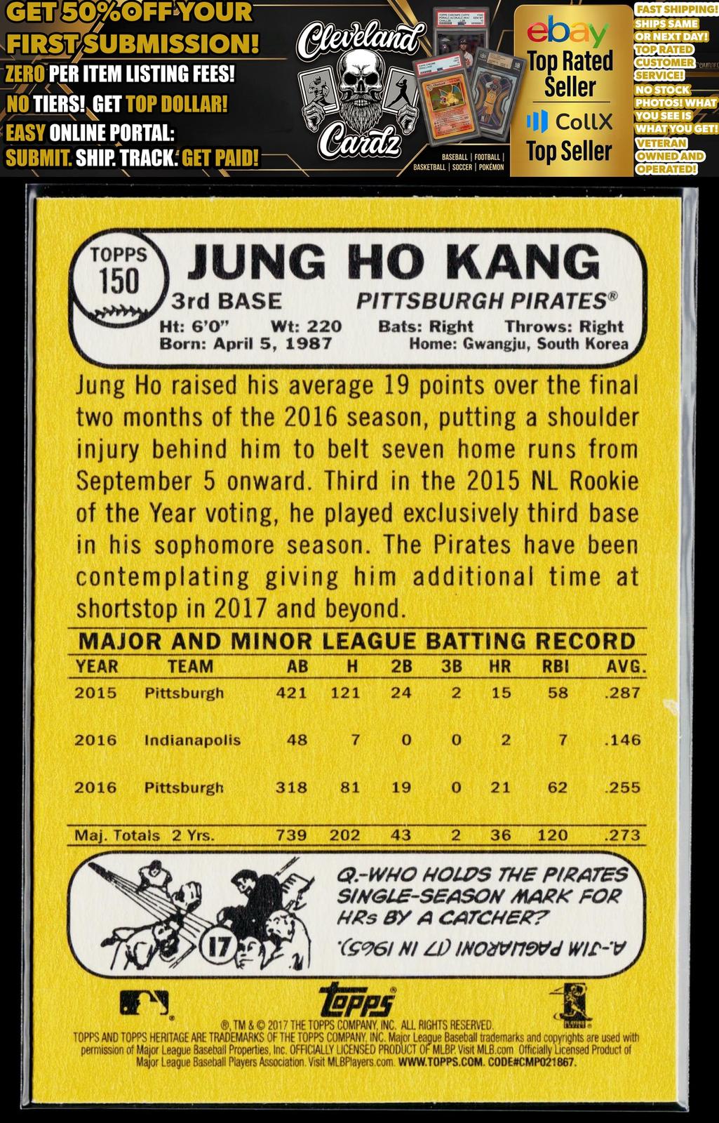 2017 Topps Heritage #150 Jung Ho Kang