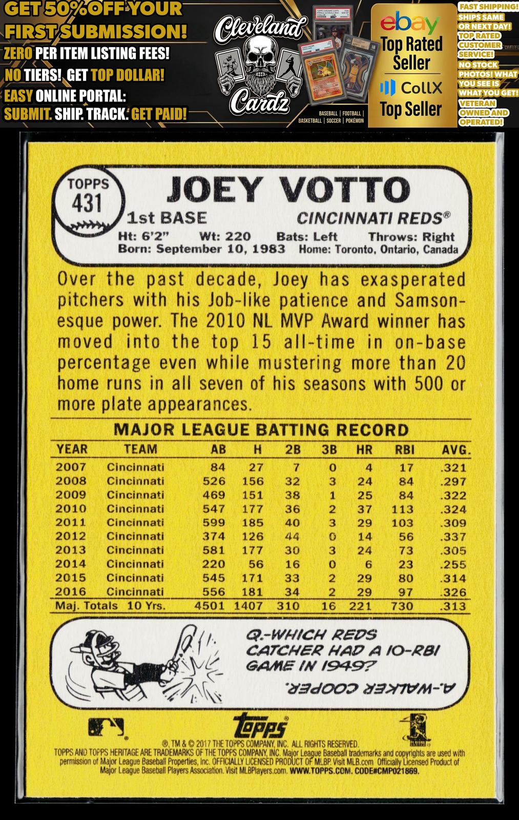 2017 Topps Heritage #431 Joey Votto