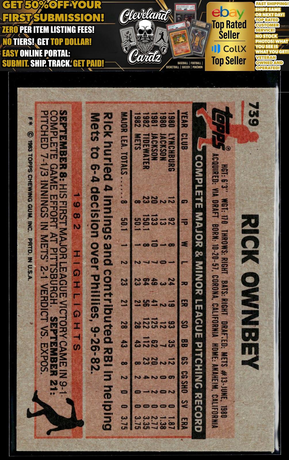 1983 Topps #739 Rick Ownbey