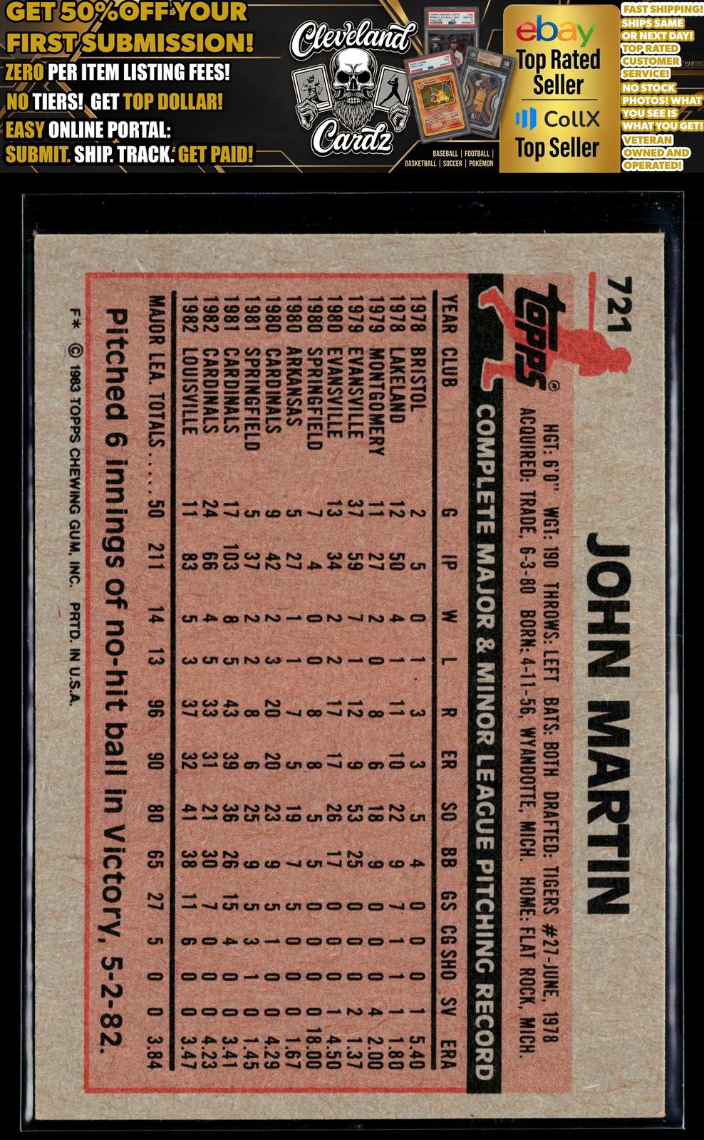 1983 Topps #721 John Martin
