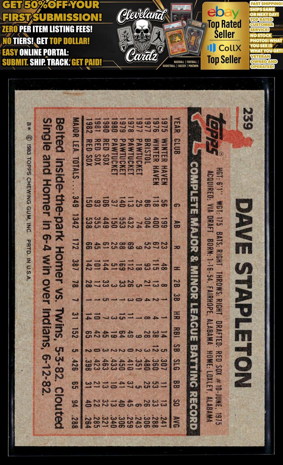 1983 Topps #239 Dave Stapleton