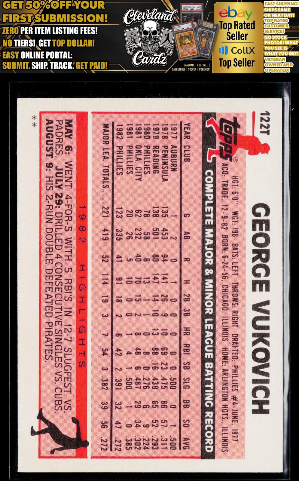 1983 Topps Traded #122T George Vukovich