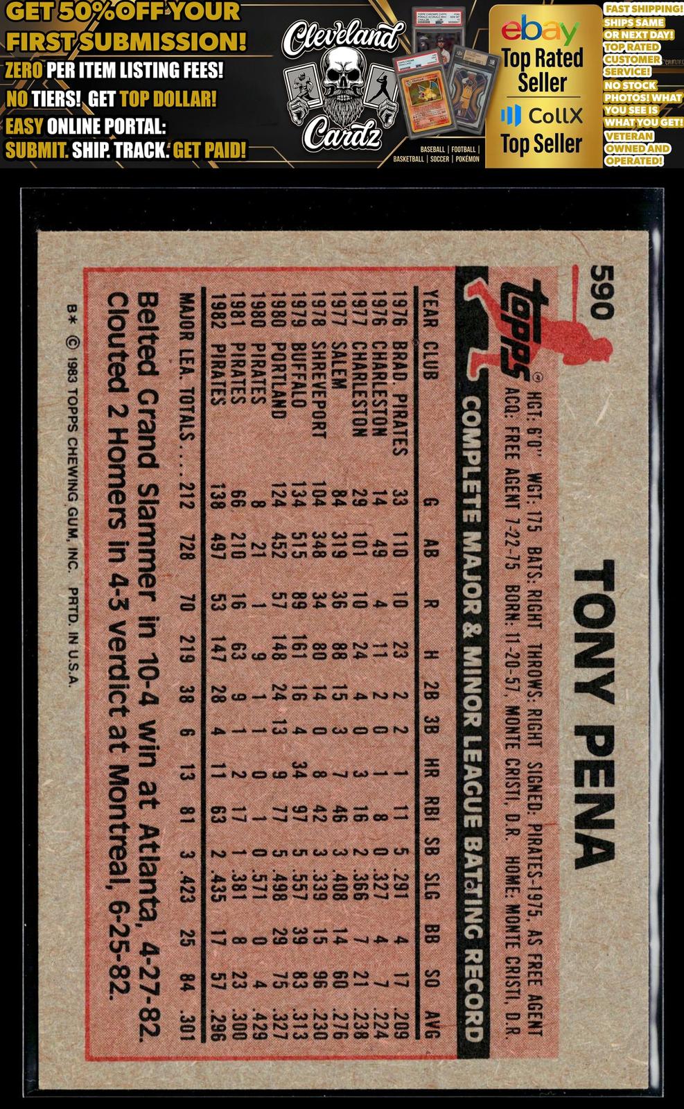 1983 Topps #590 Tony Pena