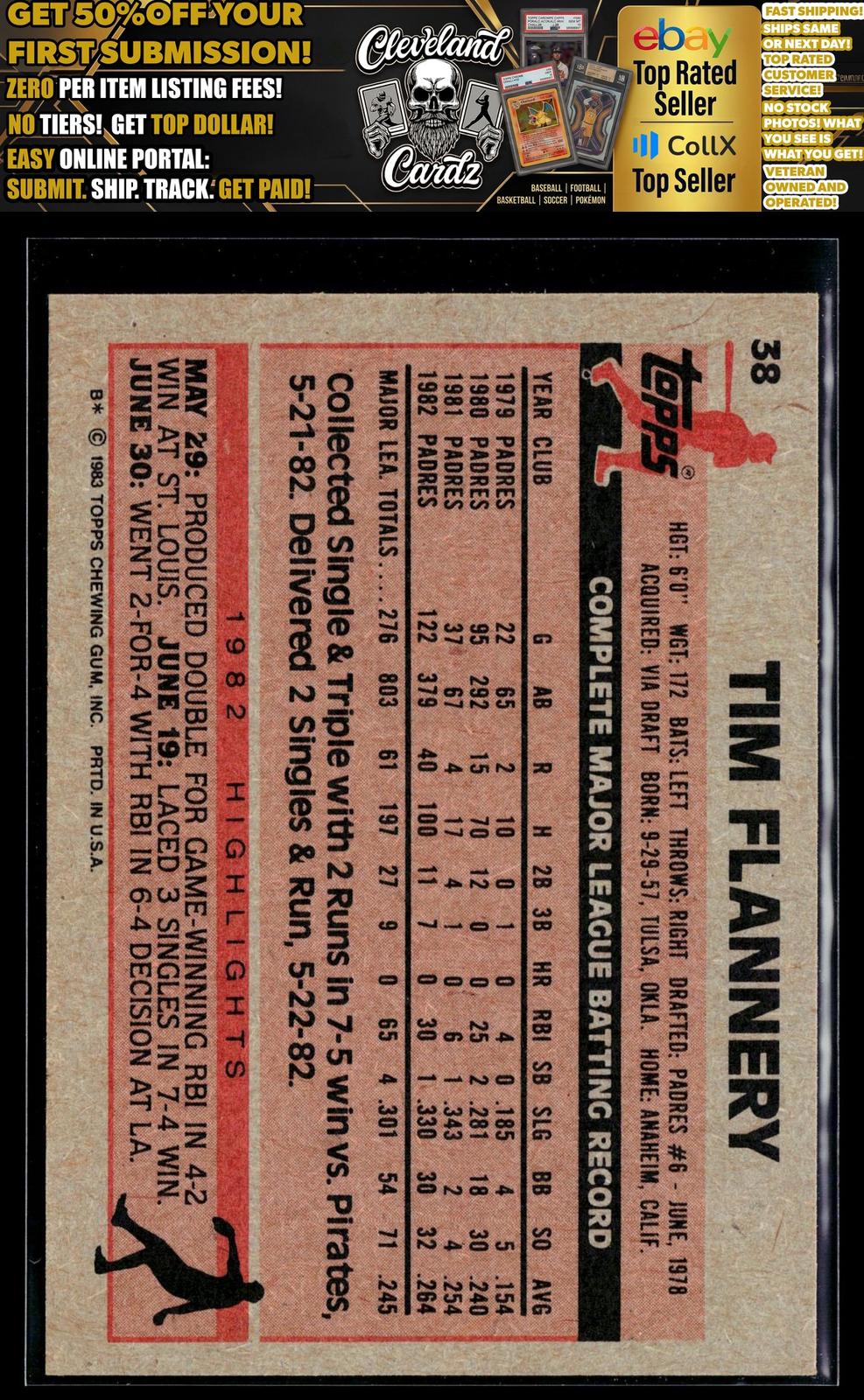 1983 Topps #38 Tim Flannery