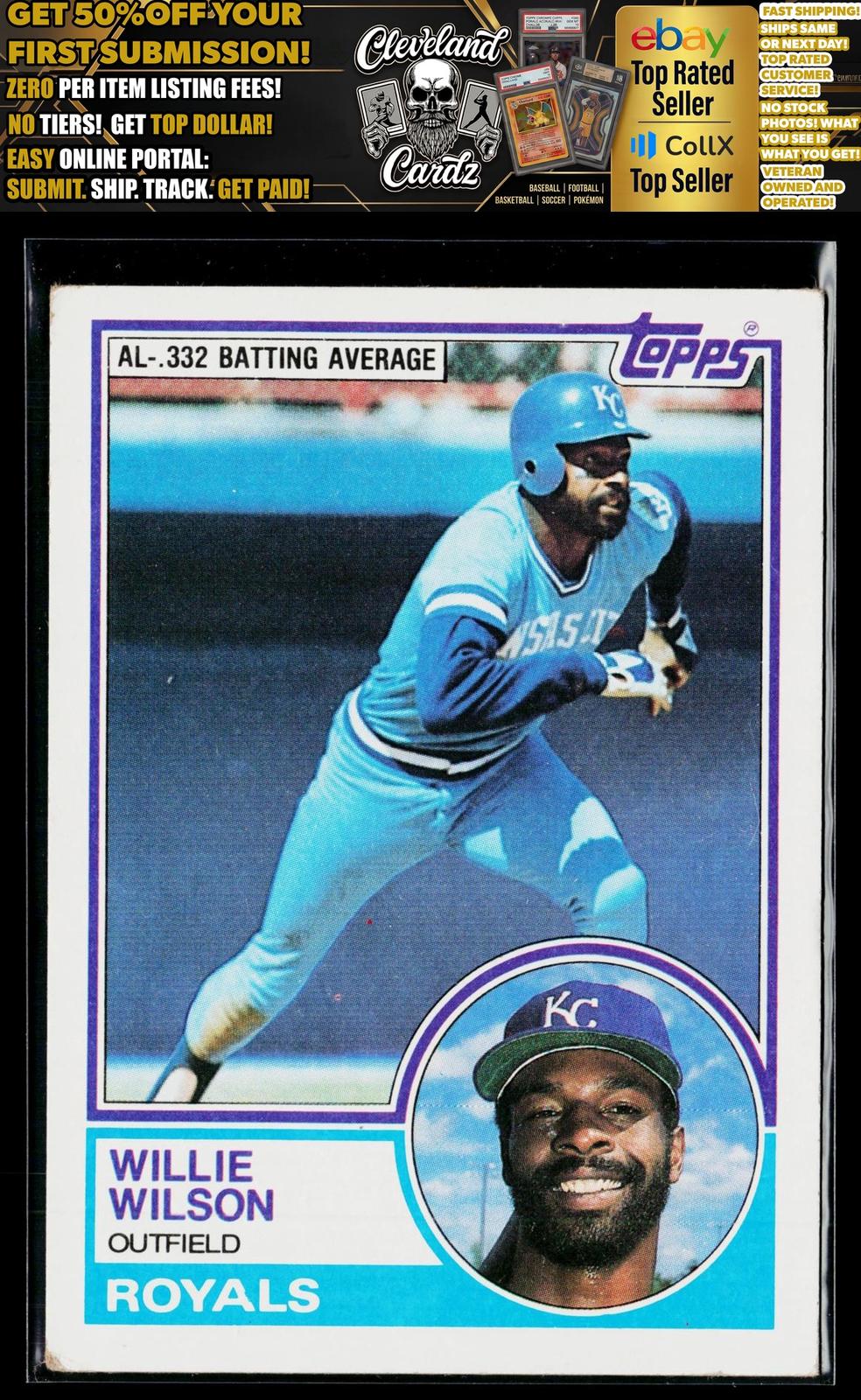 1983 Topps #710 Willie Wilson *BLANK BACK*
