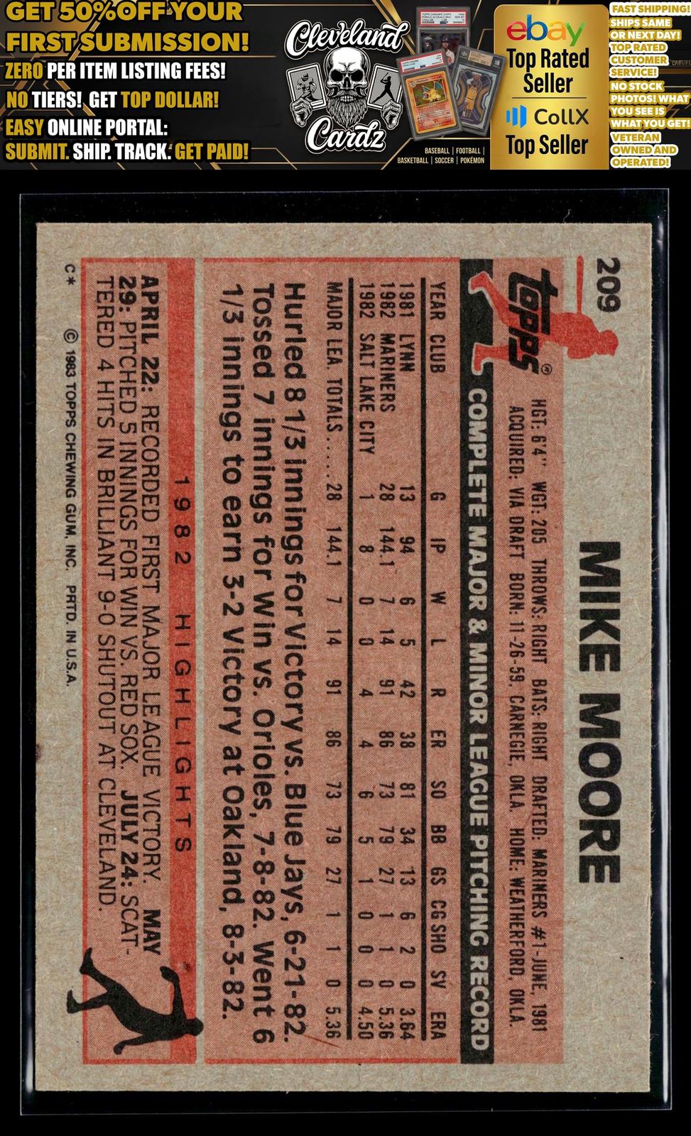 1983 Topps #209 Mike Moore