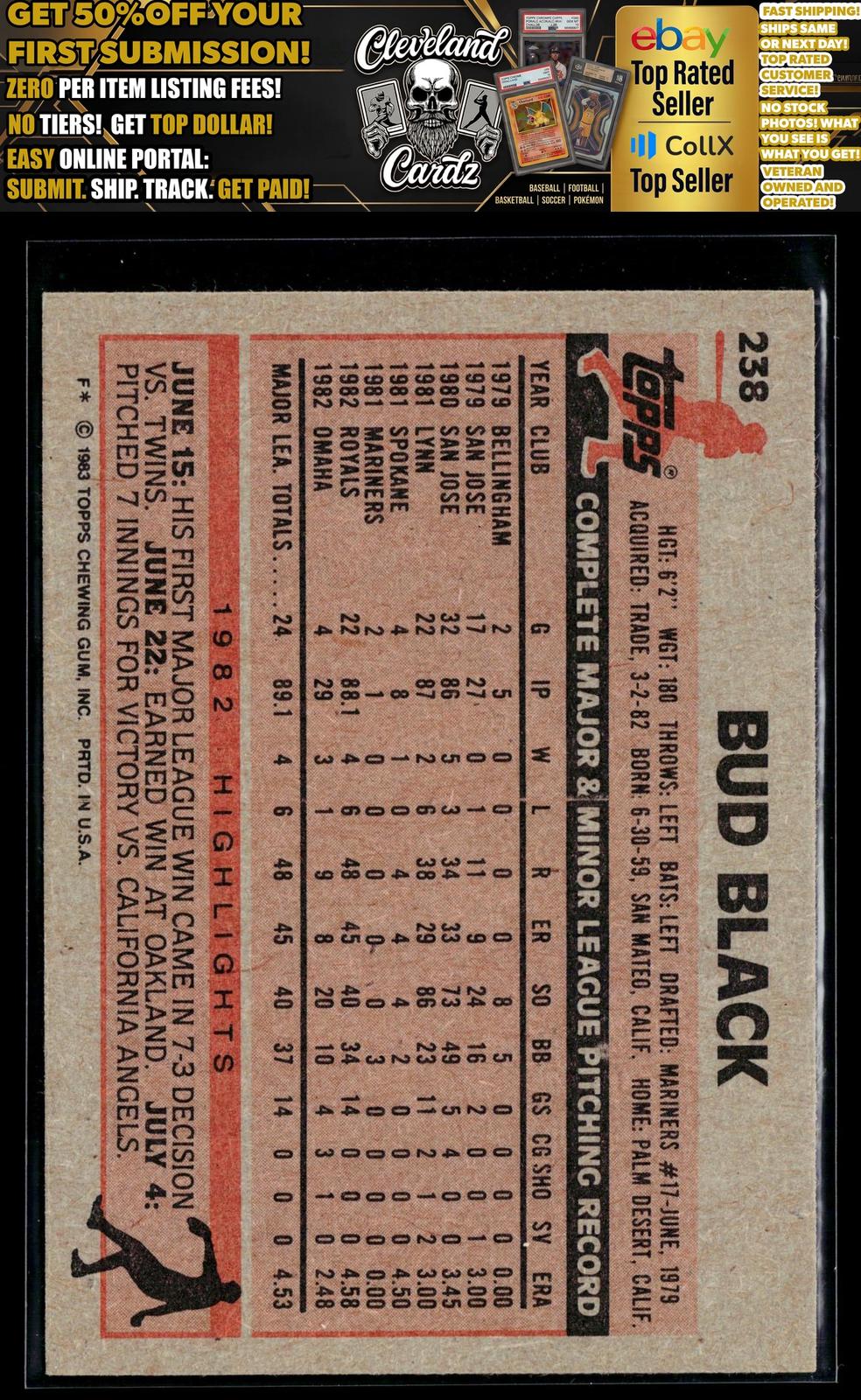 1983 Topps #238 Bud Black