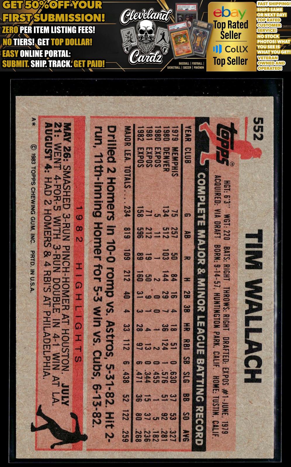 1983 Topps #552 Tim Wallach
