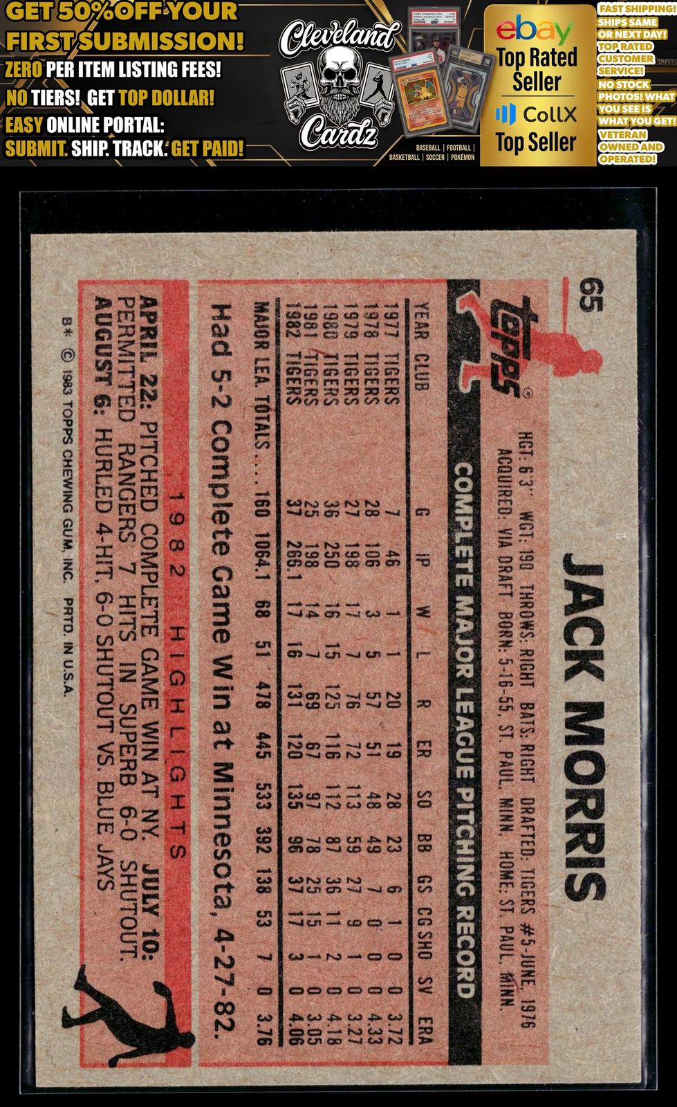 1983 Topps #65 Jack Morris