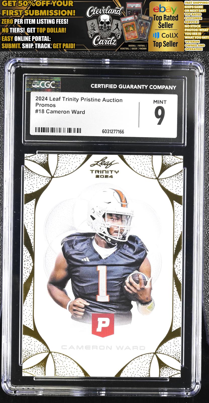 2024 Trinity Pristine #18 Cameron Ward Promos CGC 9