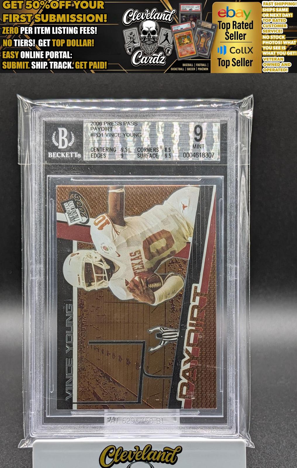 2006 Press Pass #PD1 Vince Young Paydirt BGS 9