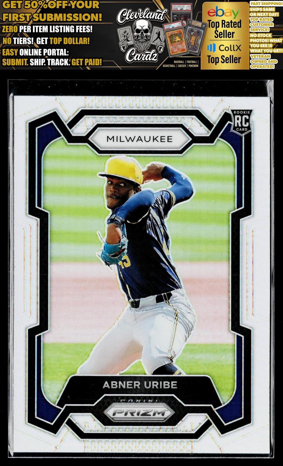 2024 Panini Prizm #210 Abner Uribe Blue Prizm #/199