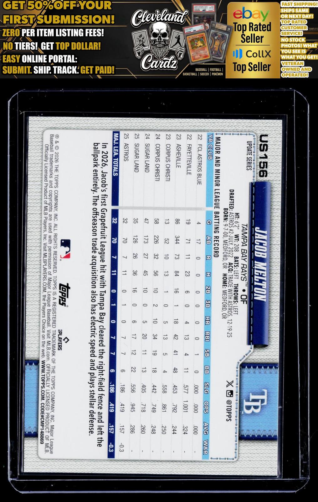 2026 Topps Update #US156 Jacob Melton Team Color Border SSP