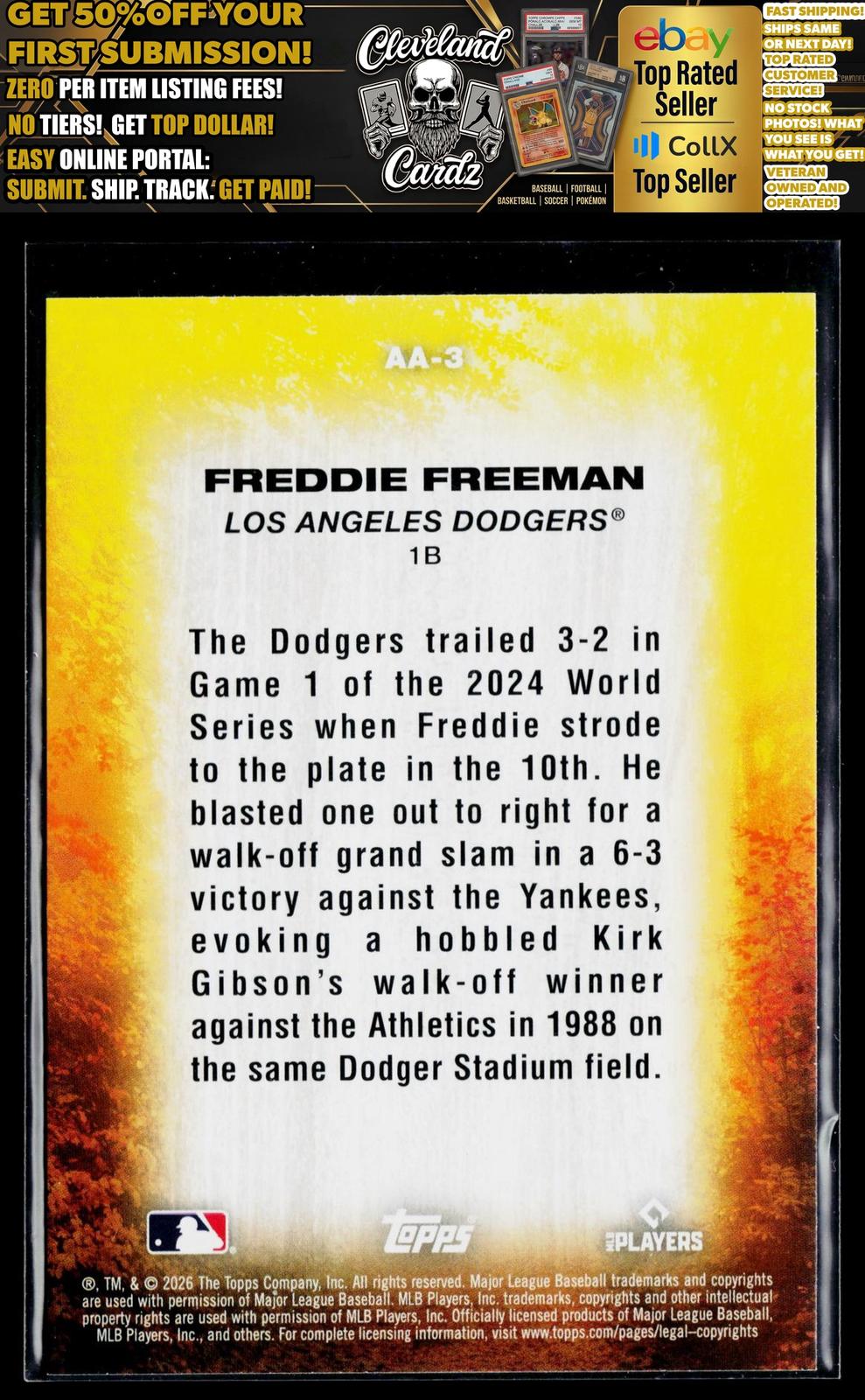 2026 Topps Update #AA-3 Freddie Freeman Autumn Ascensions