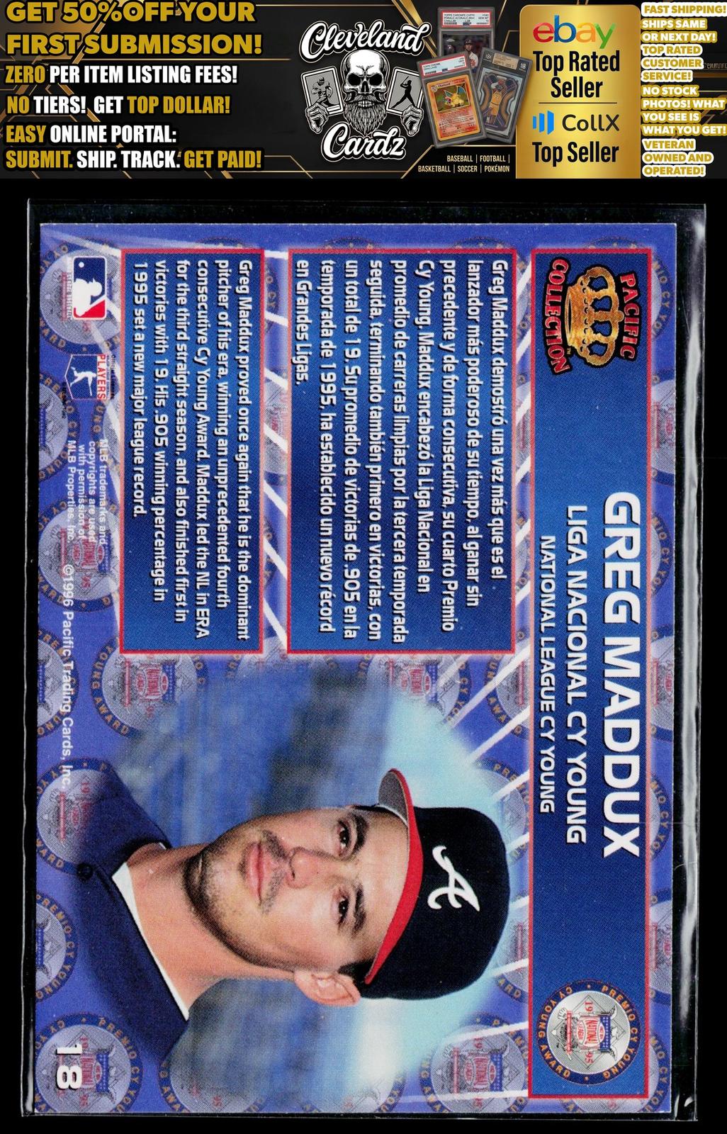 1996 Pacific Crown Collection #18 Greg Maddux