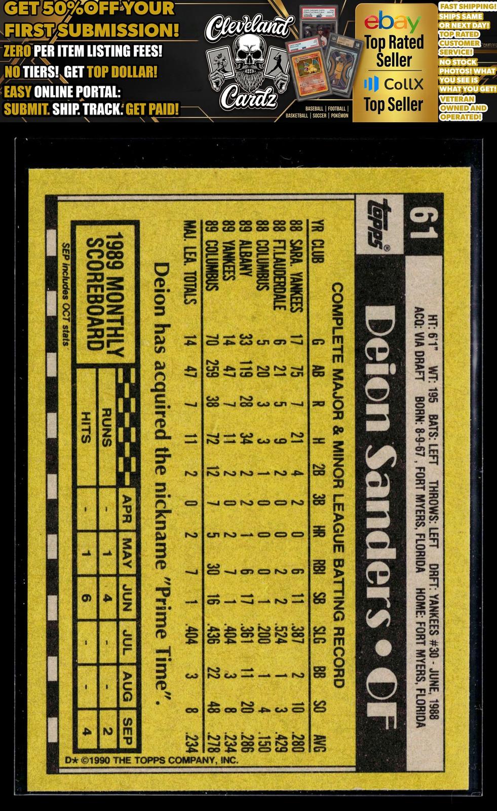 1990 Topps #61 Deion Sanders