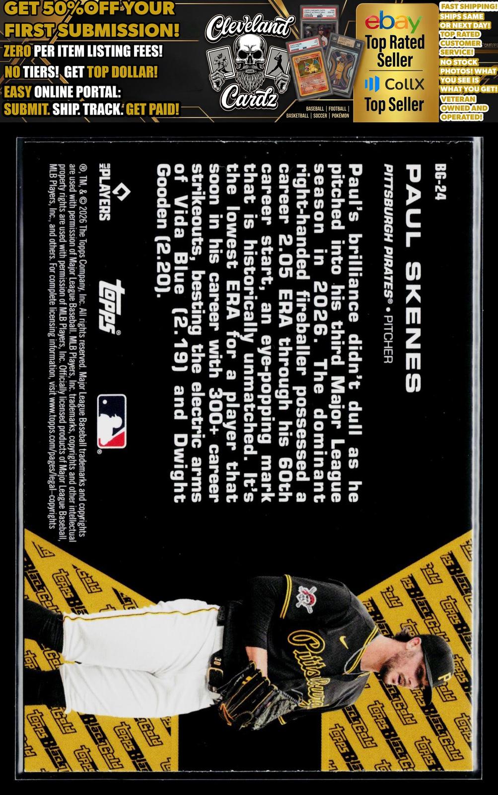 2026 Topps Update #BG-24 Paul Skenes Topps Black Gold