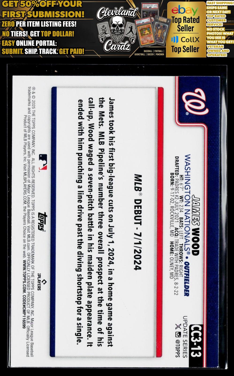 2025 Topps Update #CC3-13 James Wood Super Box Companion Cards