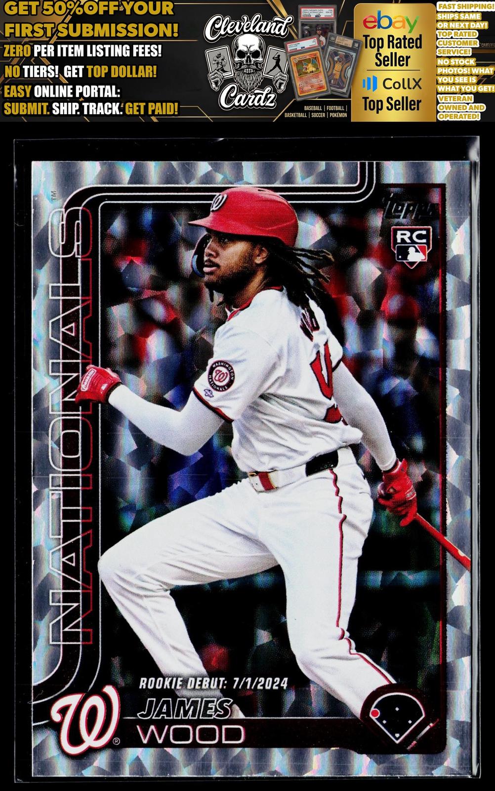 2025 Topps Update #US218 James Wood Silver Foilboard