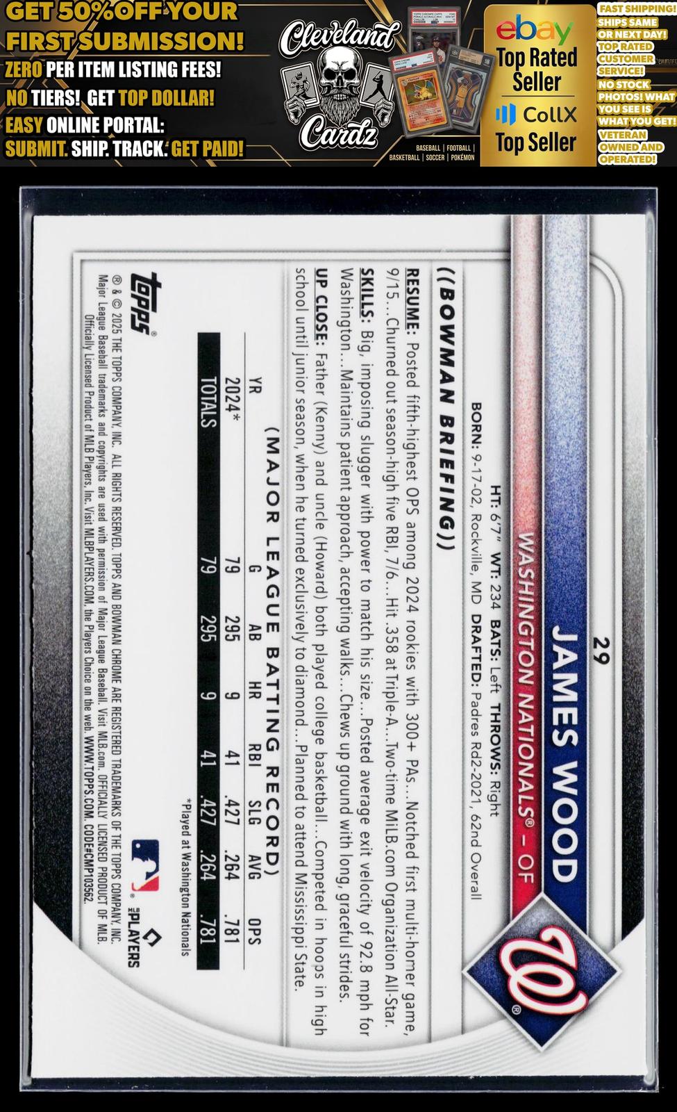 2025 Bowman Chrome #29 James Wood Mojo Refractor