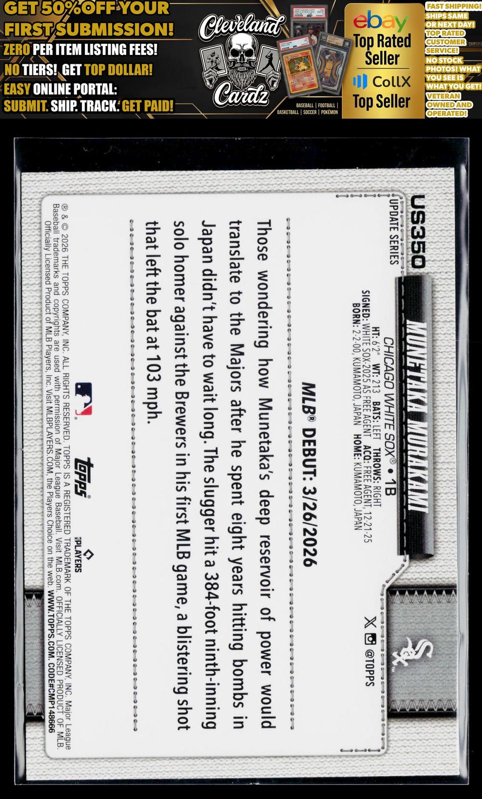 2026 Topps Update #US350 Munetaka Murakami