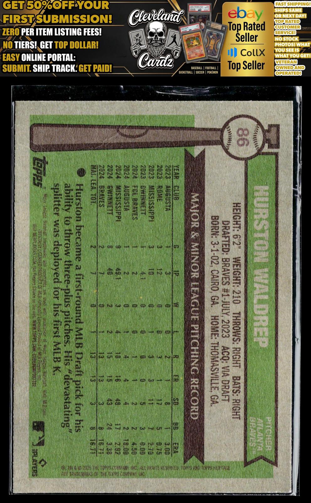 2025 Topps Heritage #86 Hurston Waldrep